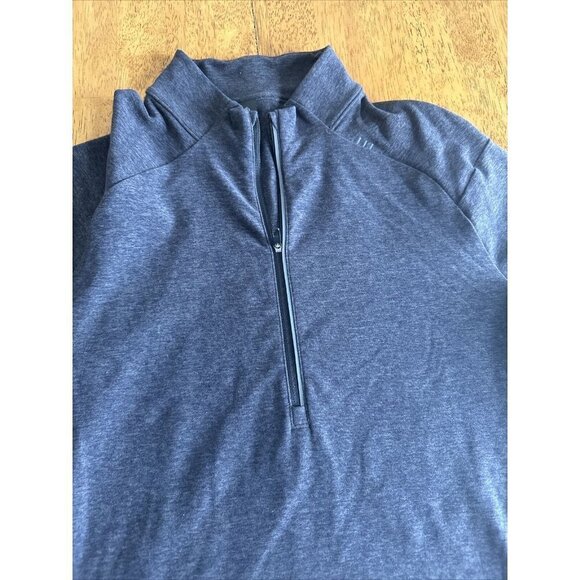 lululemon Soft Jersey Half Zip T13 Heathered Classic Navy Gray/ Sz L - Picture 2 of 9